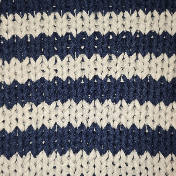 FREE PEOPLE Portland Pullover Navy Blue Stripes Sweater Knit SMALL - Picture 10 of 10